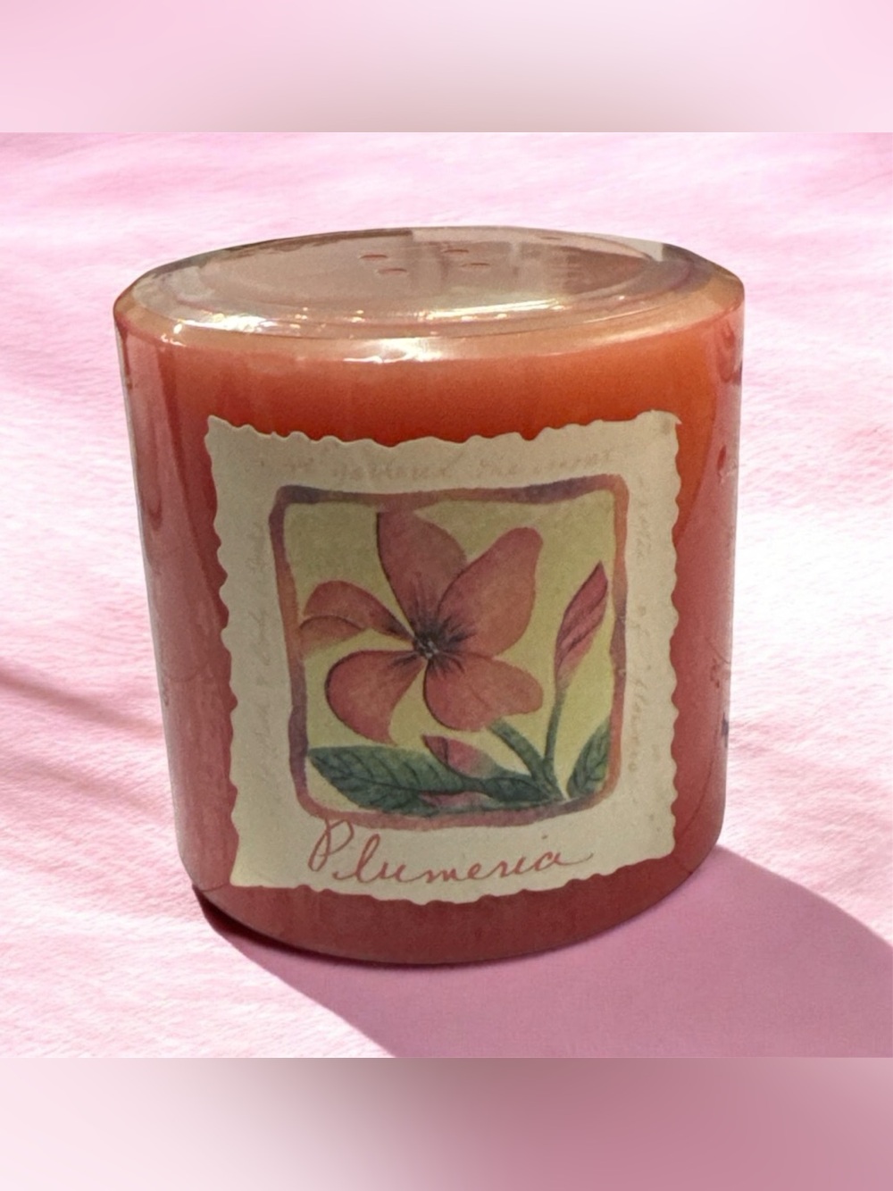 Bath & Body Works VINTAGE Plumeria Candle 3”x3”Late 90s-Early 2000s